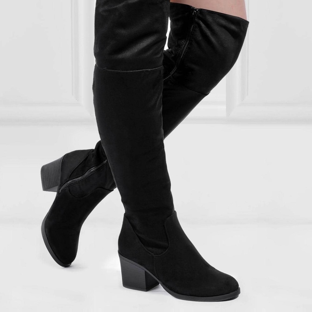 SHEIN Chic Black Over-the-Knee Boots